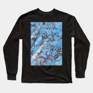 Blue Marbled Paper Long Sleeve T-Shirt